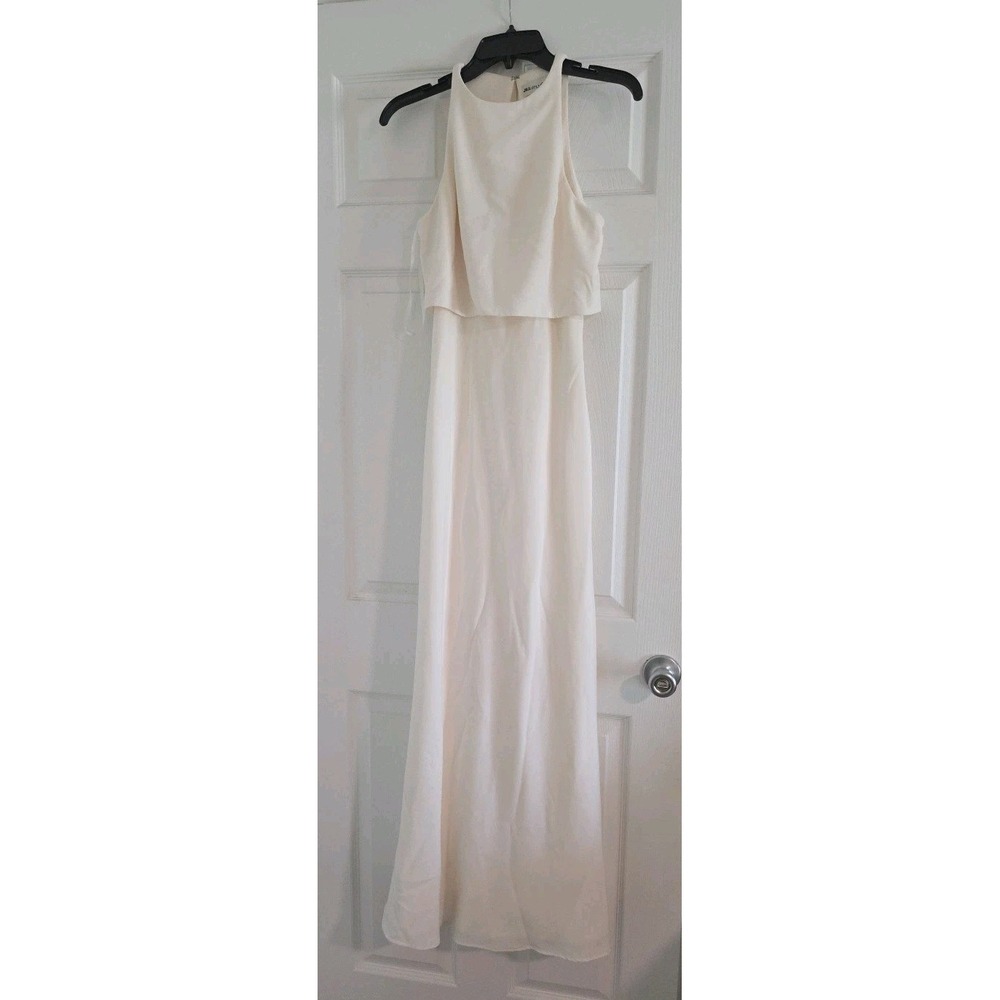 JILL STUART BHLDN Iva Crepe Maxi Wedding Gown_ Size 4 Ivory New